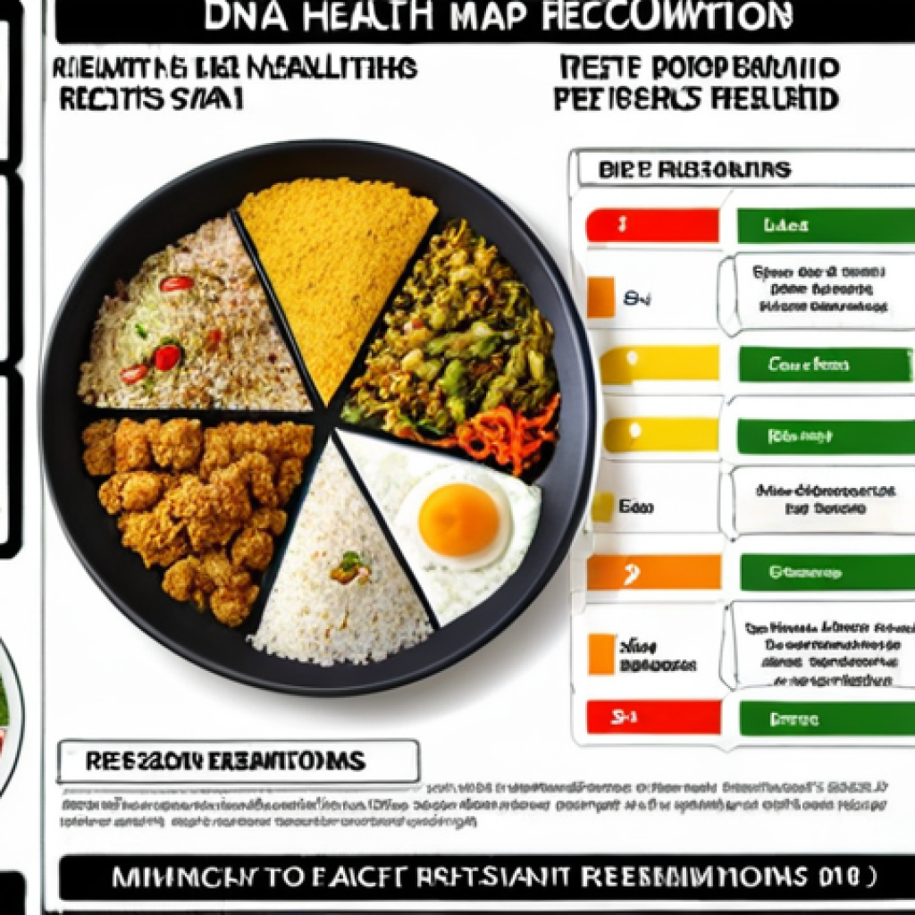 **

"DNA health map, showing personalized diet recommendations based on genetic test results, with a focus on Pakistani cuisine and healthy eating."

**